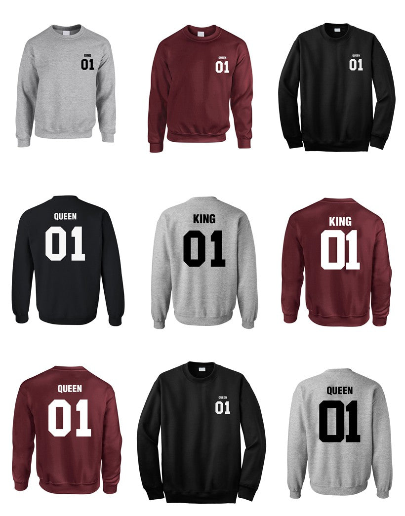 2 SUDADERAS DE PAREJA KING Y QUEEN SIN CAPUCHA 5