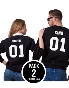 2 SUDADERAS DE PAREJA KING Y QUEEN SIN CAPUCHA 4