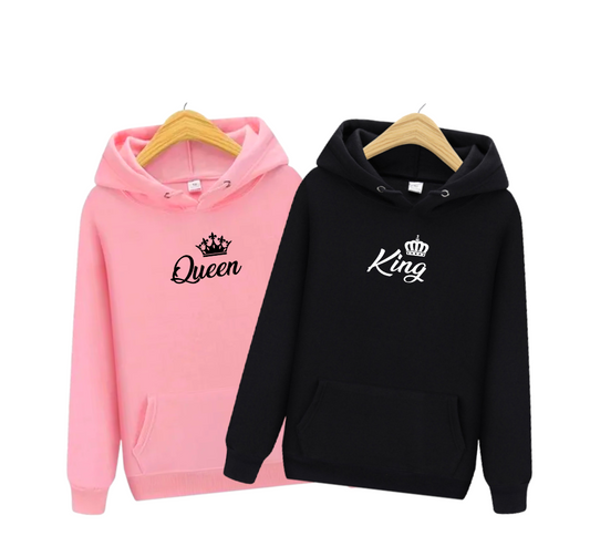 2 SUDADERAS DE PAREJA KING Y QUEEN CON CAPUCHA 3