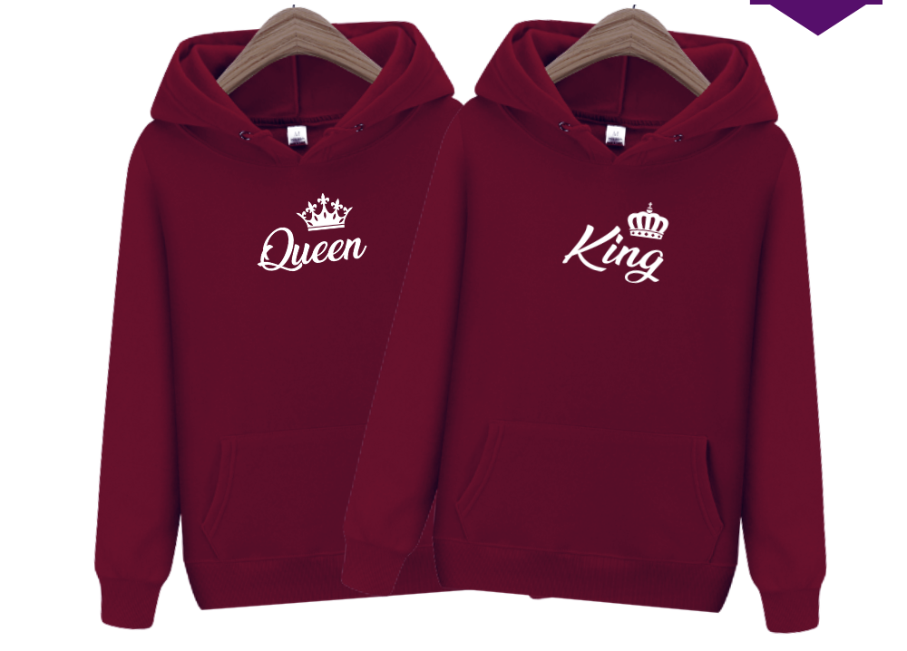 2 SUDADERAS DE PAREJA KING Y QUEEN CON CAPUCHA 3