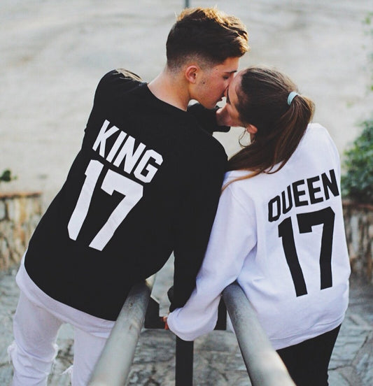 2 SUDADERAS DE PAREJA KING Y QUEEN SIN CAPUCHA 2